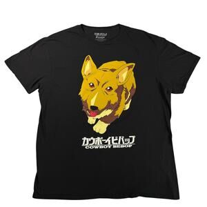 Sunrise Anime Cowboy Bebop Dog Corgi Black T-Shirt XL